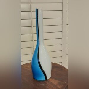 Murano Blue and White Artistic Vase